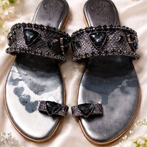Elegant Silver  Embellished Women's Sandals Vintage